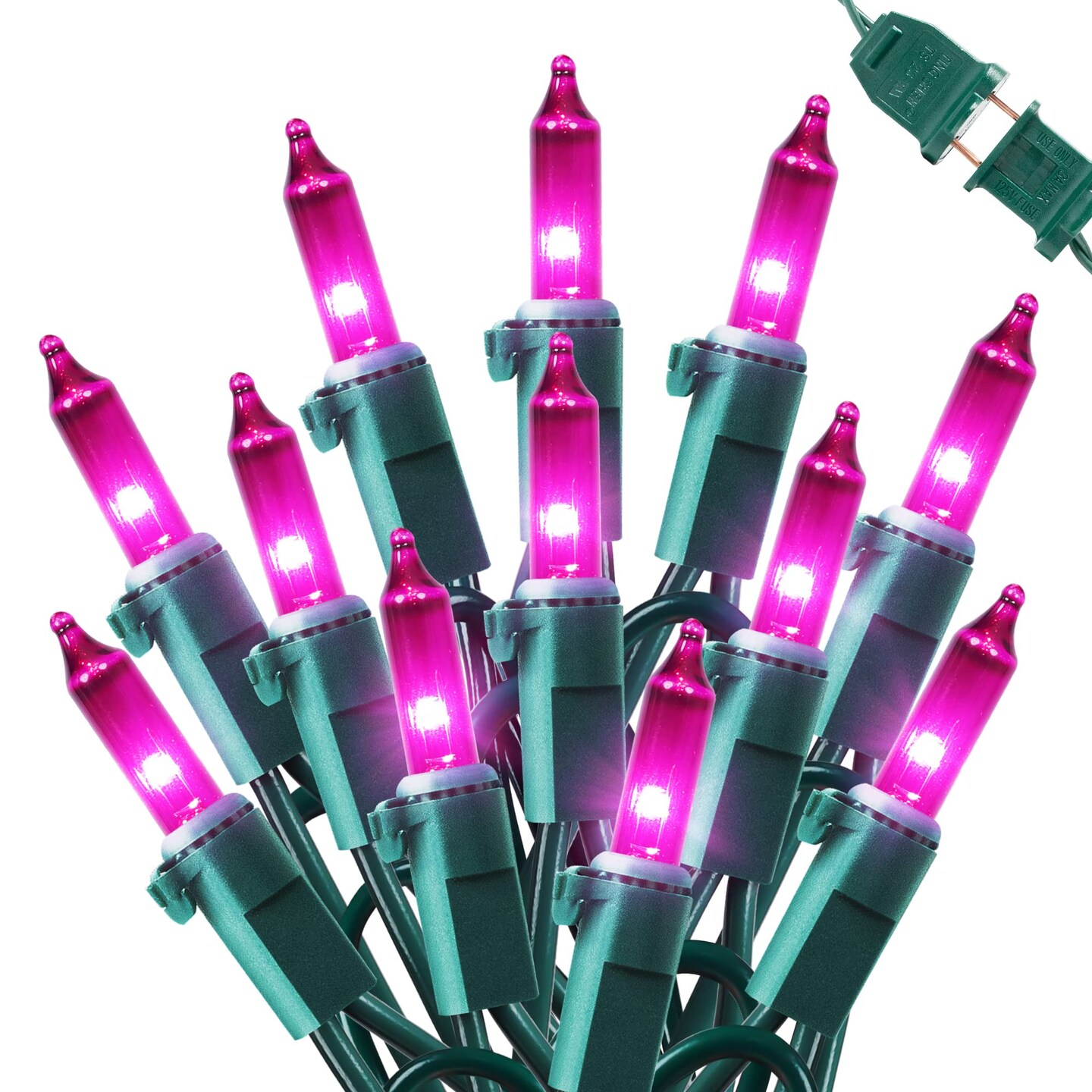 MYGOTO Purple Christmas Lights Outdoor 2Pack 13Feet 50Count Halloween