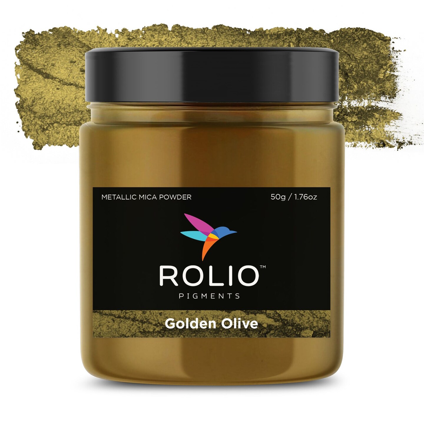 Rolio - 1 Jar Metallic Mica Powder (Golden Olive) - 50g