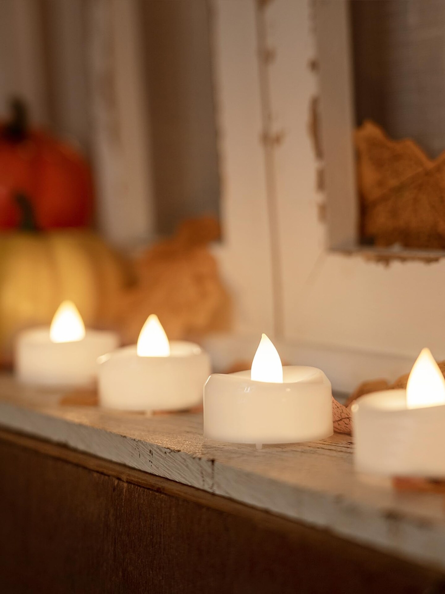 merrynights Flameless Candles, 12-Pack Tea Lights Candles Battery Operated Bulk, Flameless Tealight Candles, Realistic Tea Lights for Halloween Christmas Wedding Table Decor, 1.5&#x27;&#x27; D X 1.25&#x27;&#x27; H