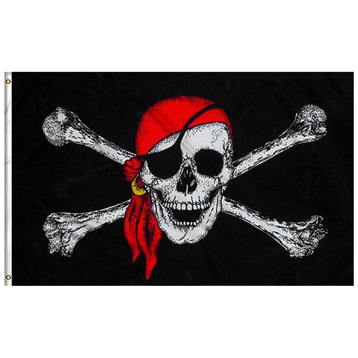 GAKA 3x5 FT Pirate Flags Jolly Roger Flag Red Scarf Halloween Flags Bright Colors Anti Fading Materials