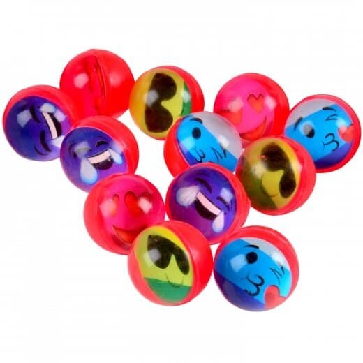 Rainbow Emoji Bounce Balls/32Mm Include 12 Units
