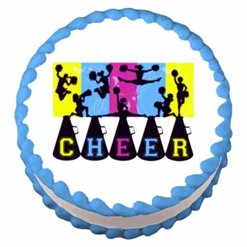 8&#x22; Round ~ Cheerleading Birthday ~ Edible Cake/Cupcake Topper!!!