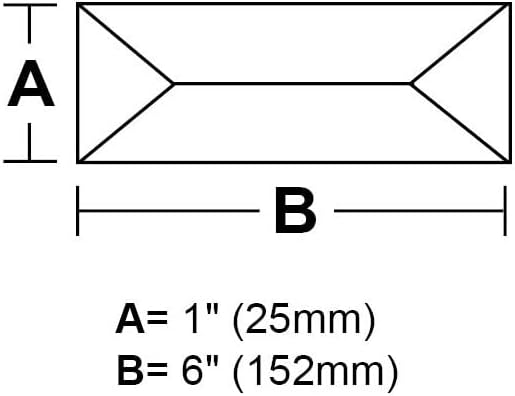 1&#x22; x 6&#x22; Rectangle Clear Peaked Glass Bevel - 4.7MM Thick - 10 Pack