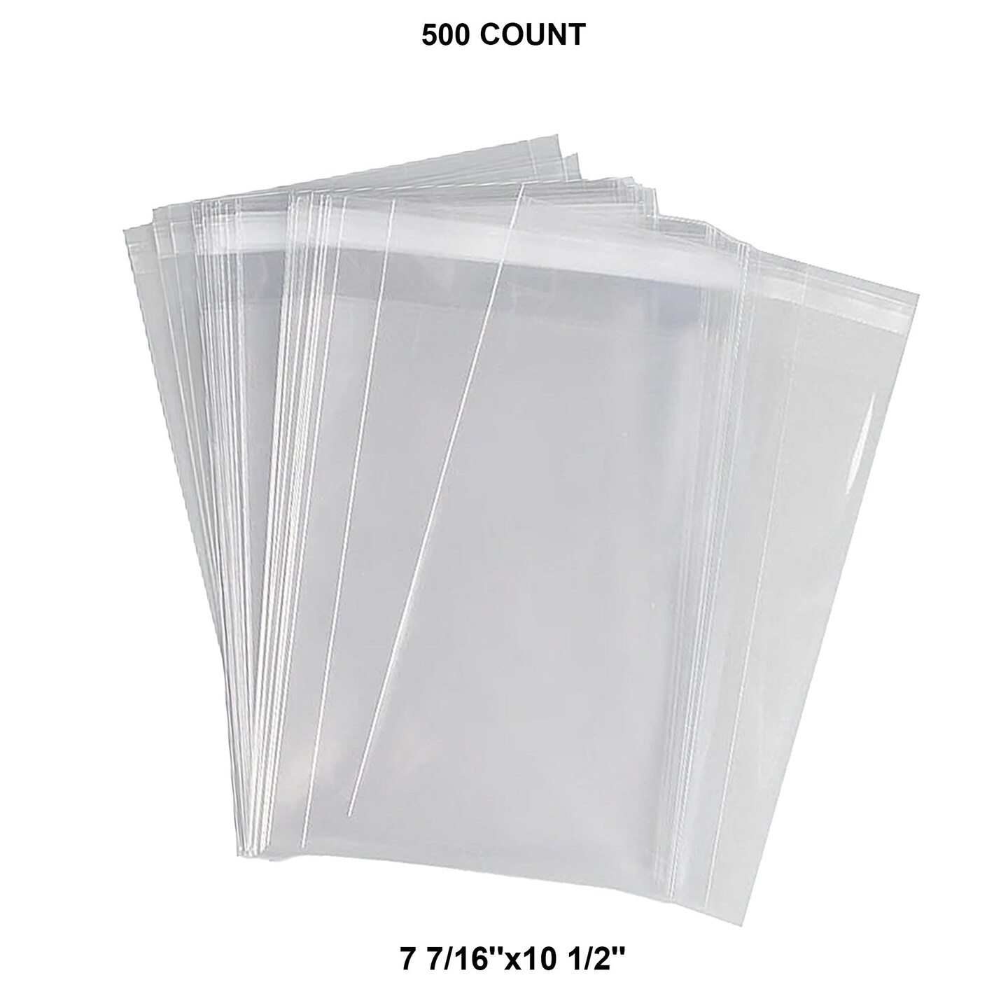Self-Sealing 7 7/16&#x27;&#x27; x 10 1/2&#x27;&#x27; Bags with Lip &#x26; Tape 1.2 Mil
