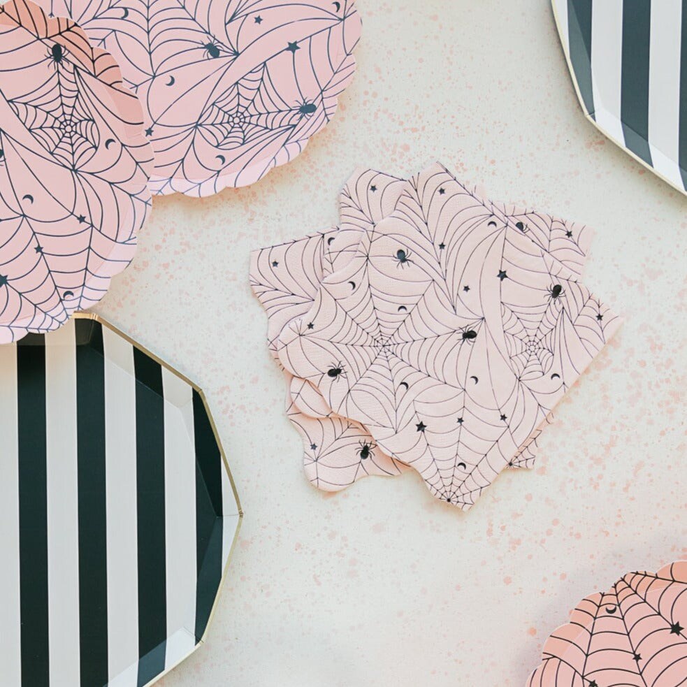 PINK SPIDER WEB LARGE NAPKINS