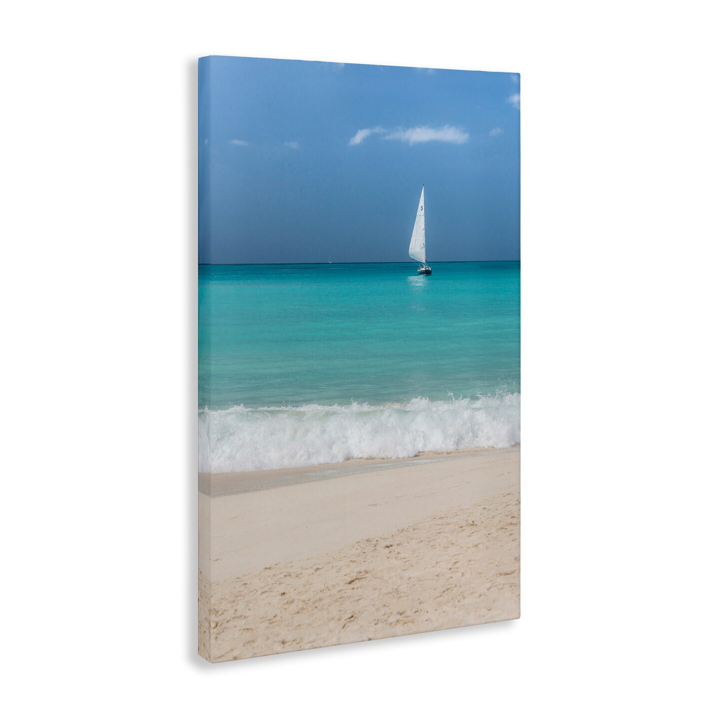 Stupell Industries Lone Sailboat Beach Tide Canvas Wall Art Design by Mary Lou Johnson