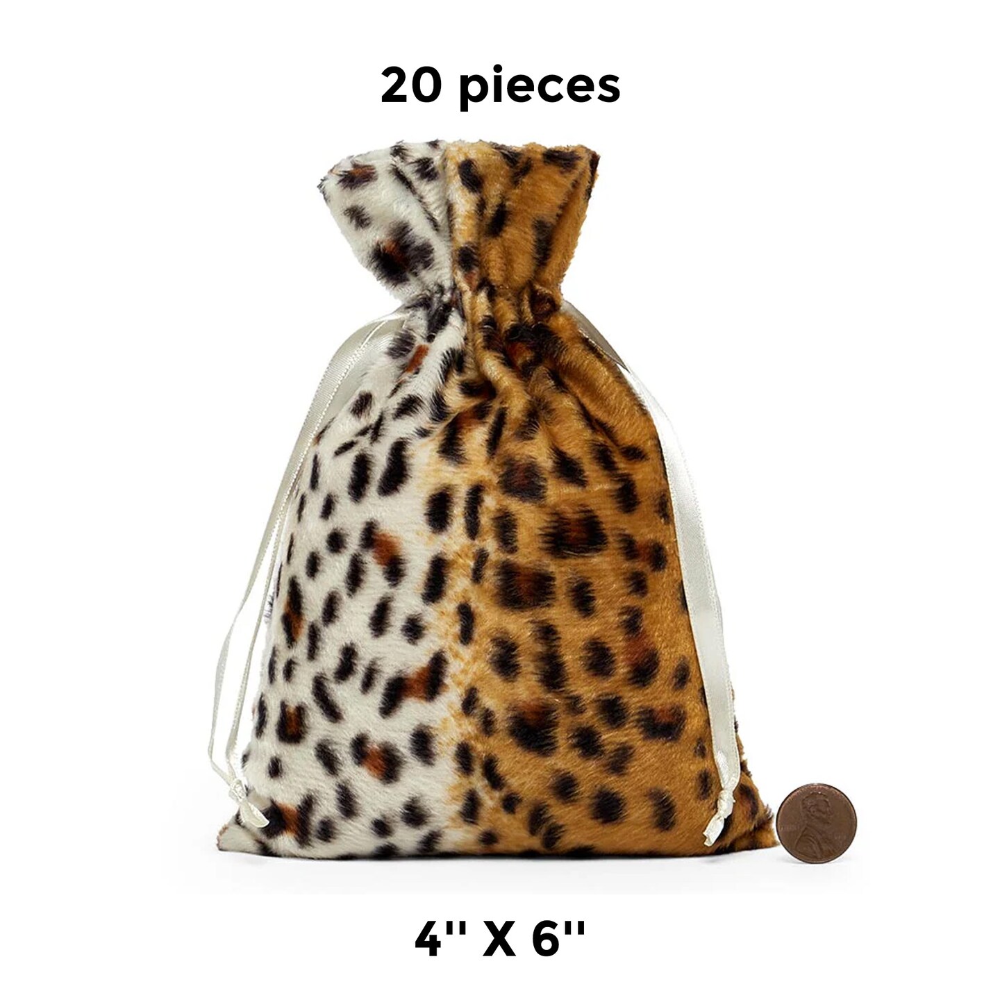 Stylish Animal Print Faux Fur Bags 4&#x22; x 6&#x22;