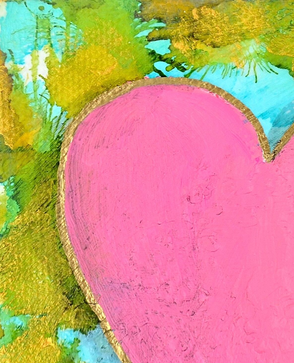 Abstract Rose Pink Heart Painting – 4x4 Inch Acrylic Canvas, Handmade Shelf Decor product 4