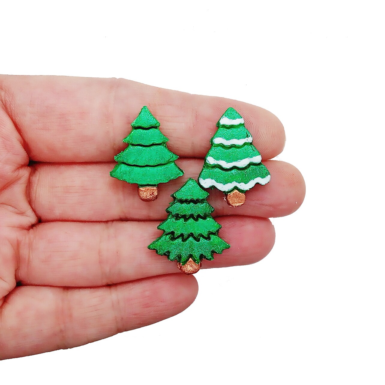 Pine Tree Clay Cutters, 4 pc, Tiny Cute Christmas Tree Shapes, Adorabilities