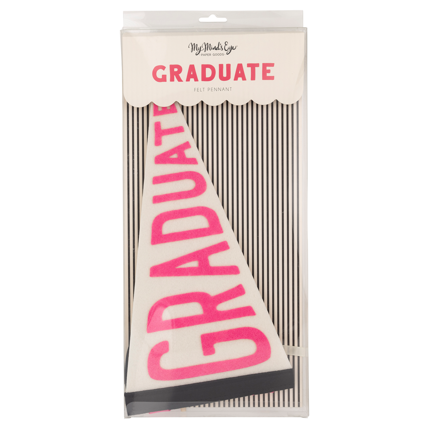 PINK GRADUATE FELT PENNANT FLAG