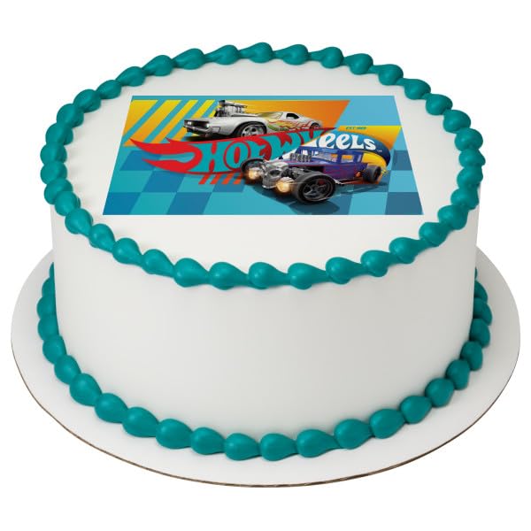 Hot Wheels Stunt Zone PhotoCake® Edible Cake Topper Icing Image for 8 inch round cake or larger
