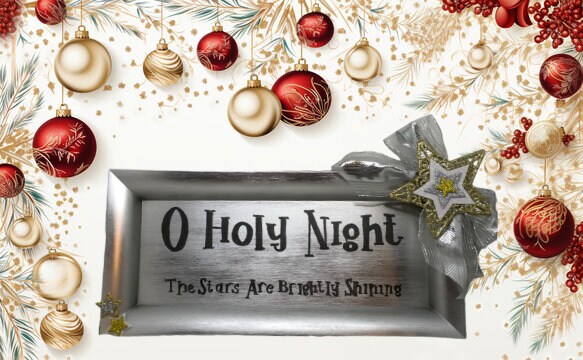 Dollar Tree Plastic SILVER TRAY Christmas Holiday Wall Art OH HOLY NIGHT Handmade Gift Idea product 6