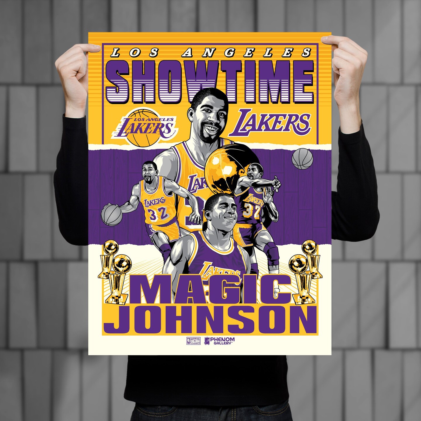 Phenom Gallery Los Angeles Lakers "Showtime" Magic Johnson Deluxe Framed Serigraph Print