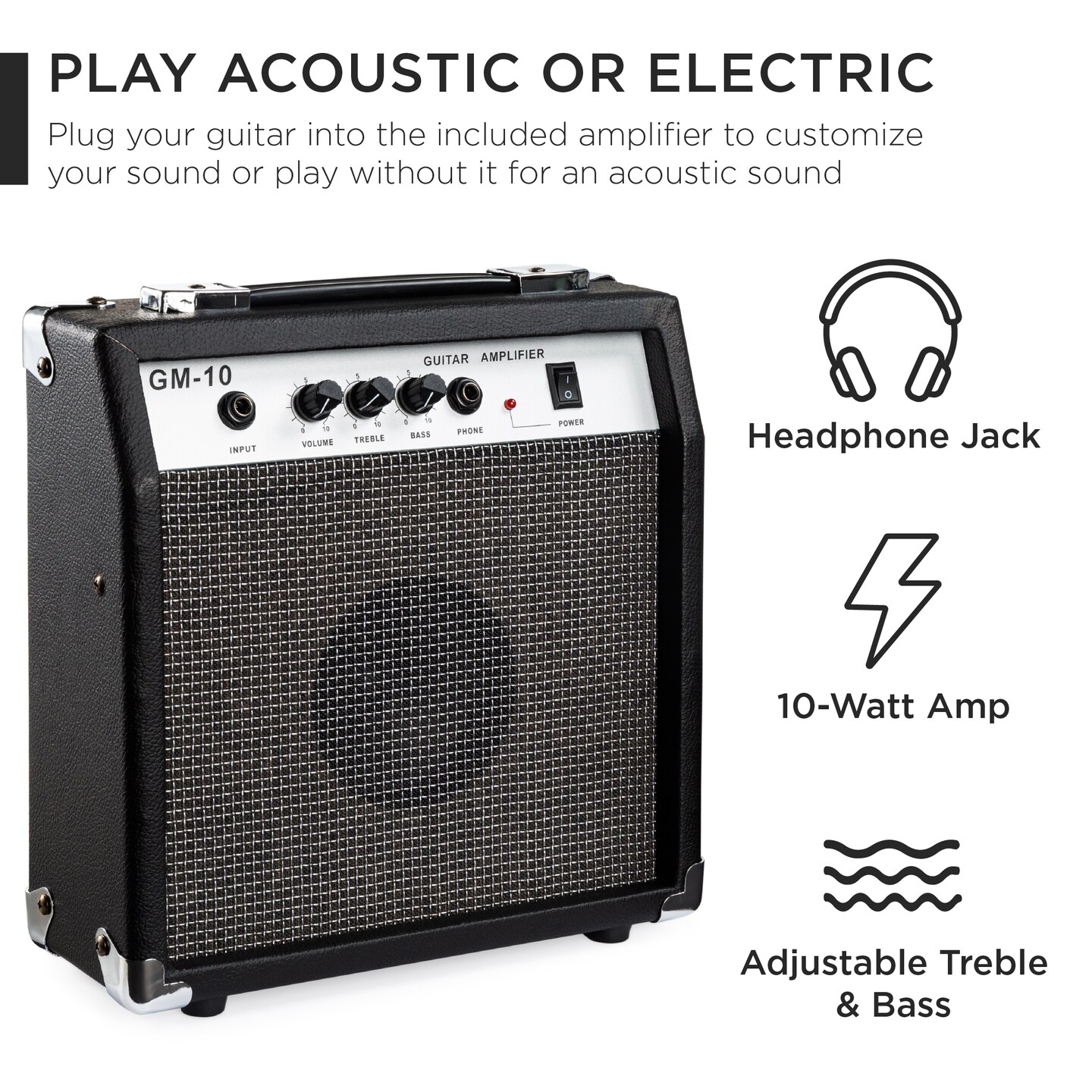 Best Choice Products Beginner Acoustic Electric Guitar Starter Set 41in w/ All Wood Cutaway Design, Case