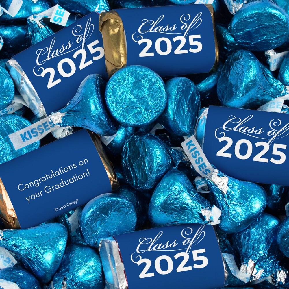 Graduation Candy Party Favors Hershey's Miniatures and Kisses by Just Candy - Available in Multiple Colors & Sizes