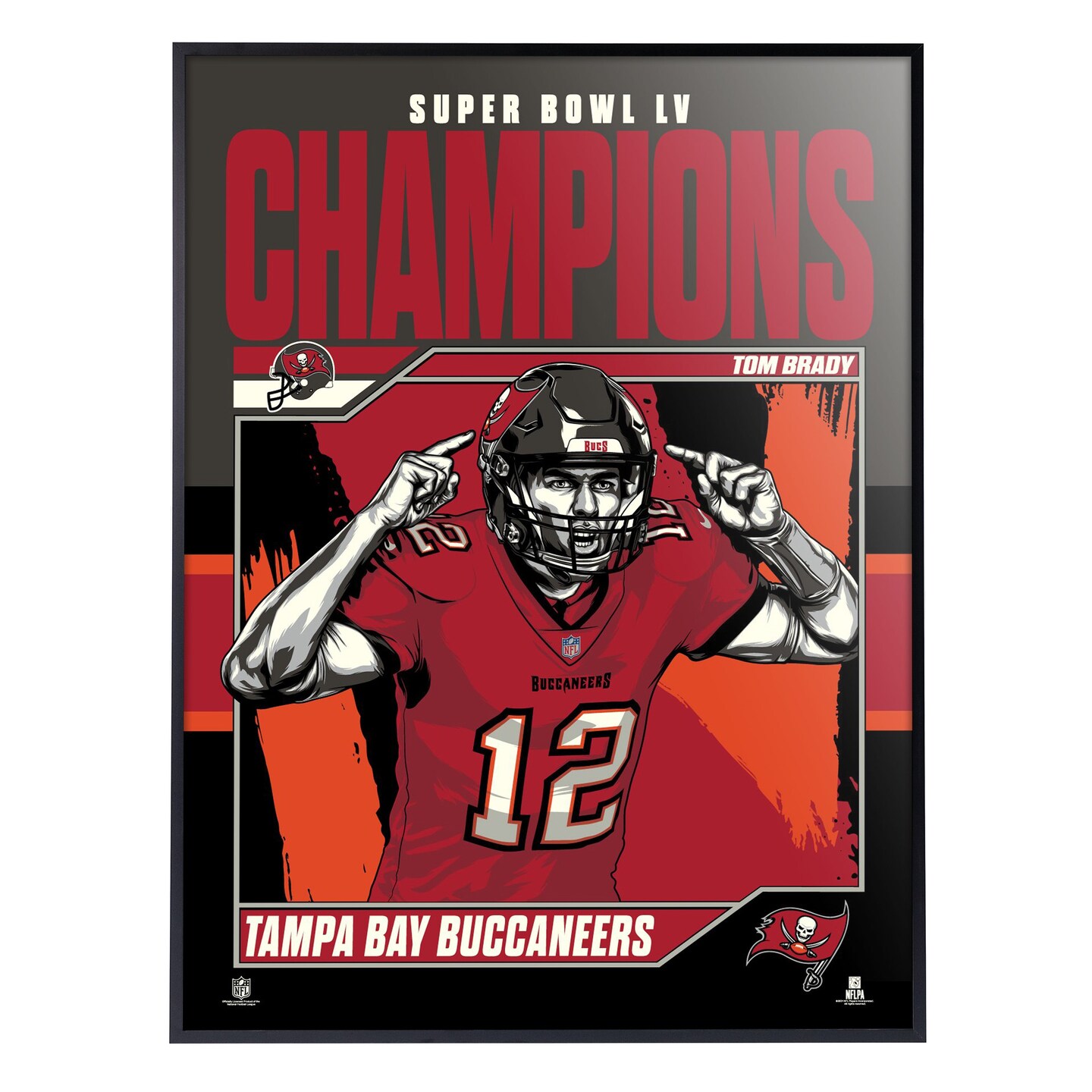 Phenom Gallery Tampa Bay Buccaneers Super Bowl LV Champs Tom Brady 18&#x22; x 24&#x22; Deluxe Framed Serigraph