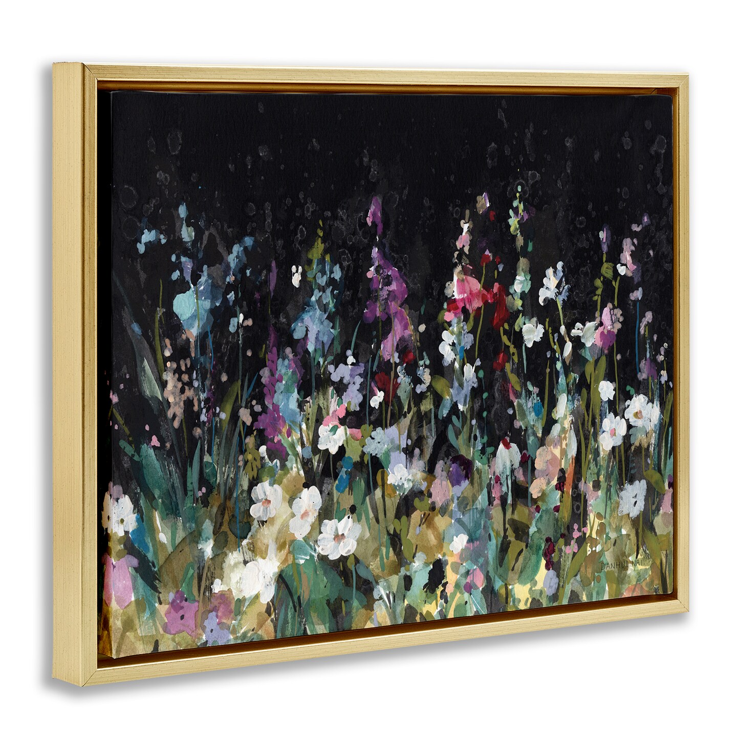 Stupell Industries Dark Garden Meadow Framed Floater Canvas Wall Art Design by Danhui Nai