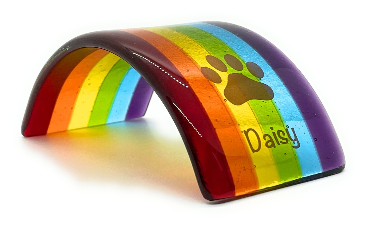 Personalizable Fused Glass Rainbow Bridge Pet Loss Gift | Pet Memorial ...