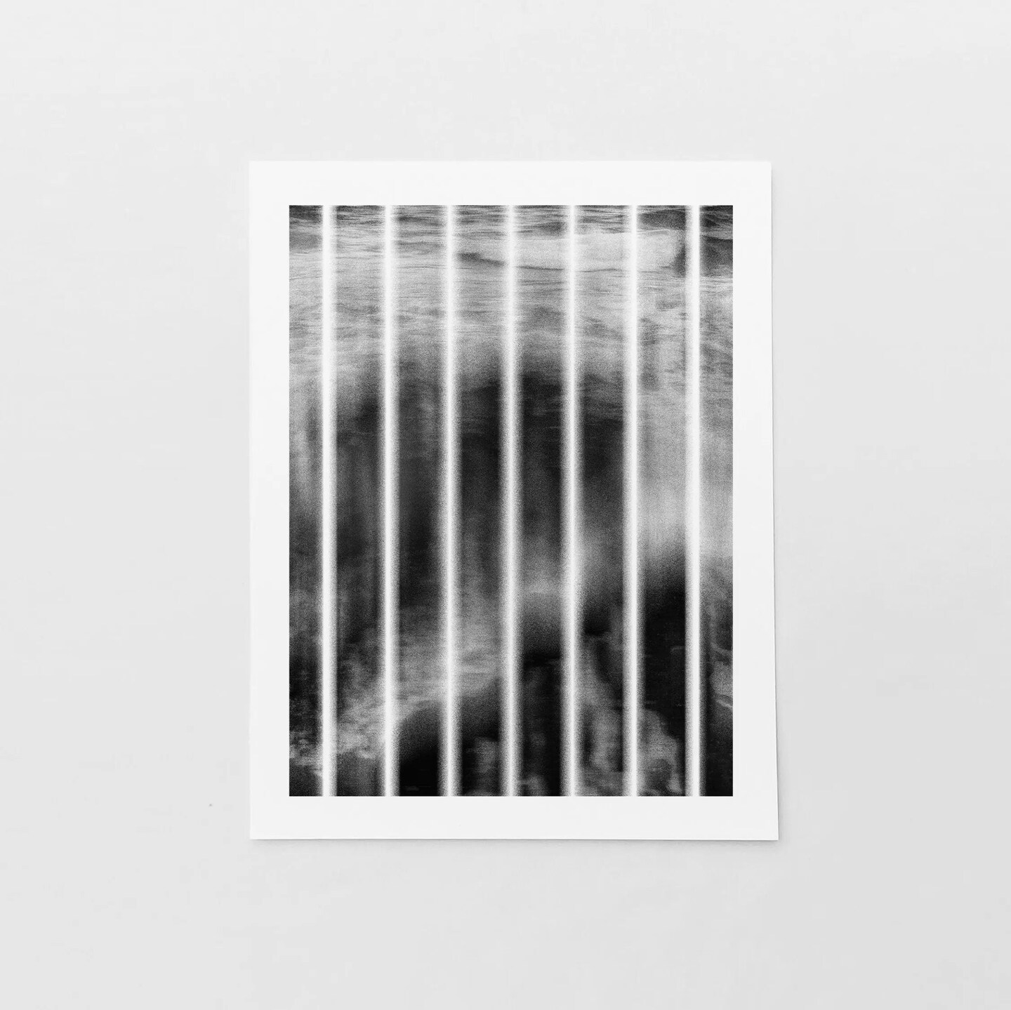 Surf Lines Black and White Art Print