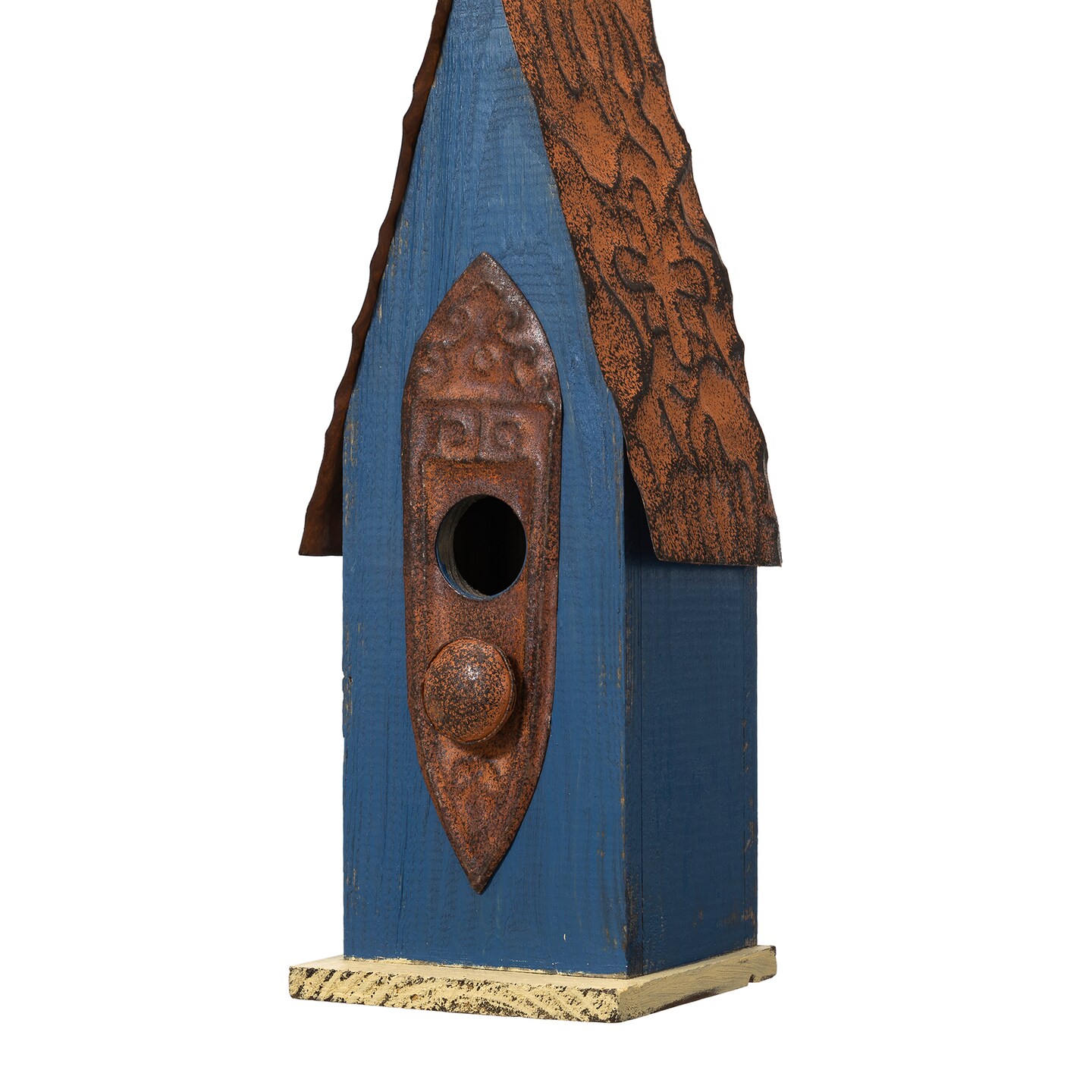 Set of 2 13.25''H Distressed Solid Wood Slim Cottage Decorative Outdoor Garden Birdhouse