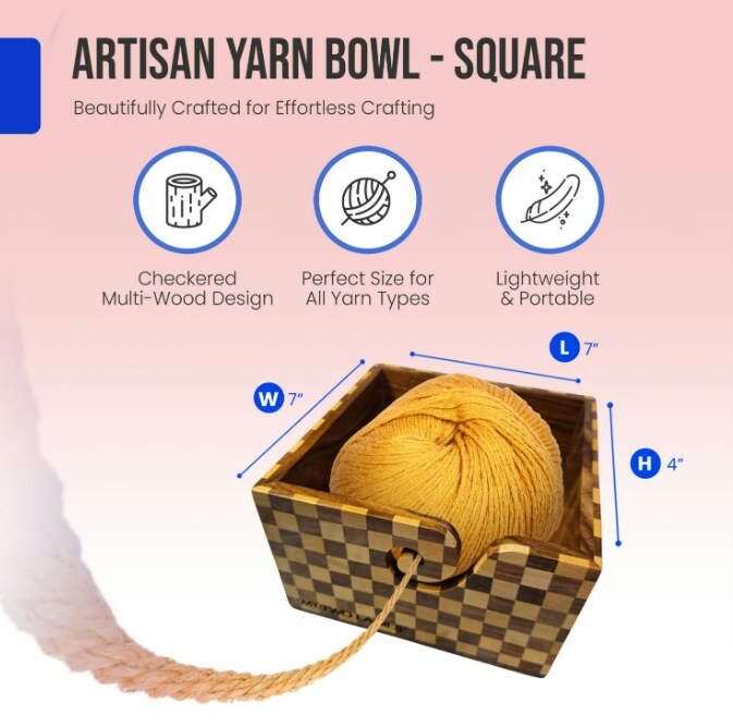 My Two Ladies | Artisan Yarn Bowl | Square