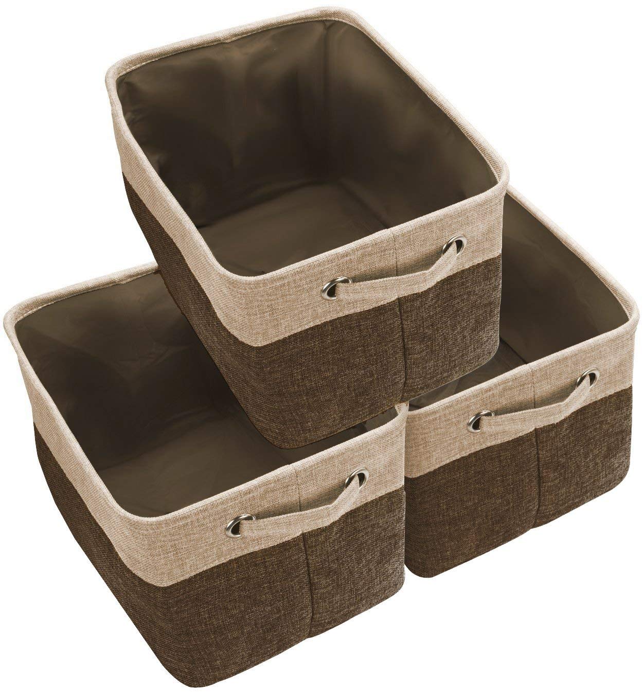 Sorbus Fabric Storage Bins for Shelves - 15 Inch Sturdy Collapsible Storage Bins with 2 Handles, Foldable Baskets for Organizing Home, Closets, Shelf, Toys, Clothes, Large Decorative Storage Baskets
