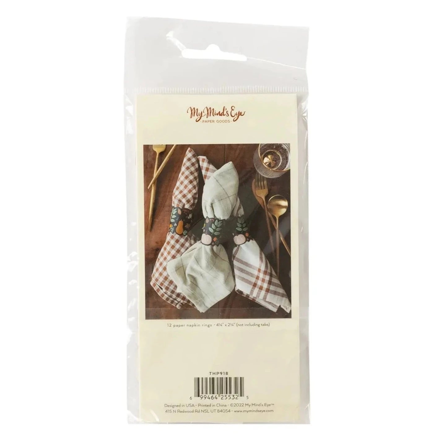 MOODY FALL PAPER NAPKIN RINGS
