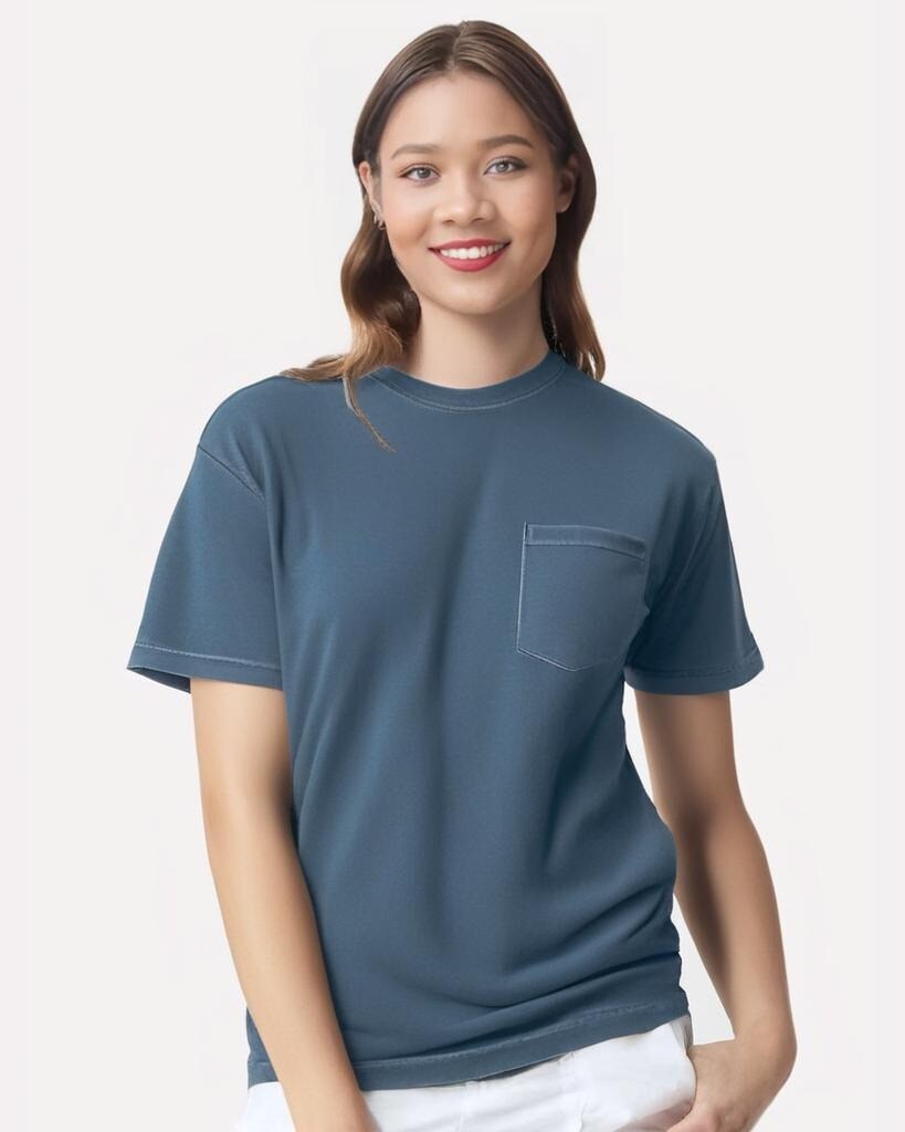 Comfort Colors® Garment-Dyed Heavyweight Crewneck Short Sleeve Pocket T-Shirt