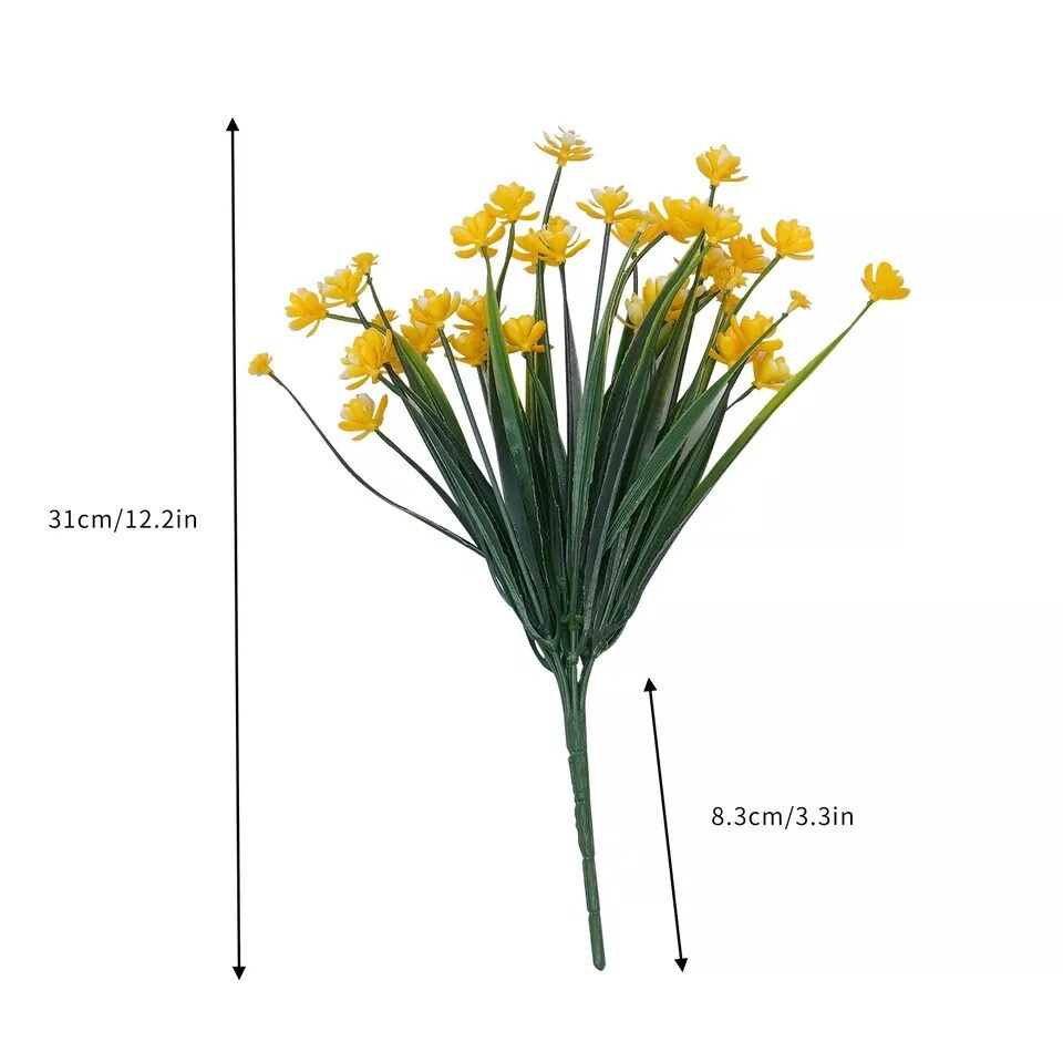 10pcs Set Artificial Flowers Fake Plant Indoor Plastic Flower Wedding Home Decor