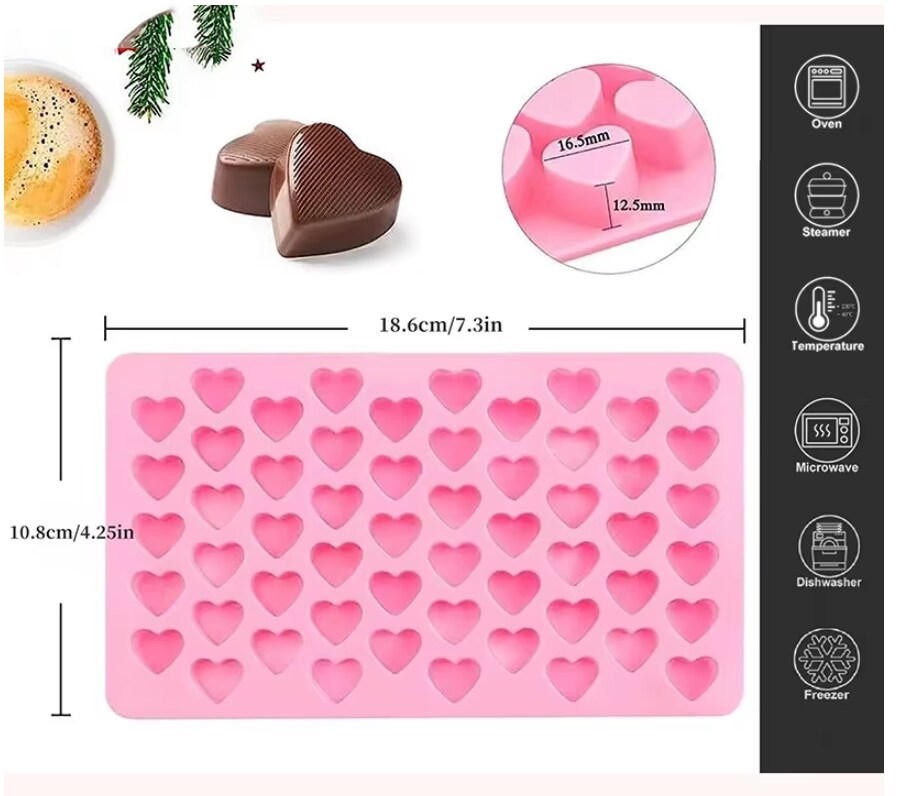 Mini hearts 55 Cavity silicone mold