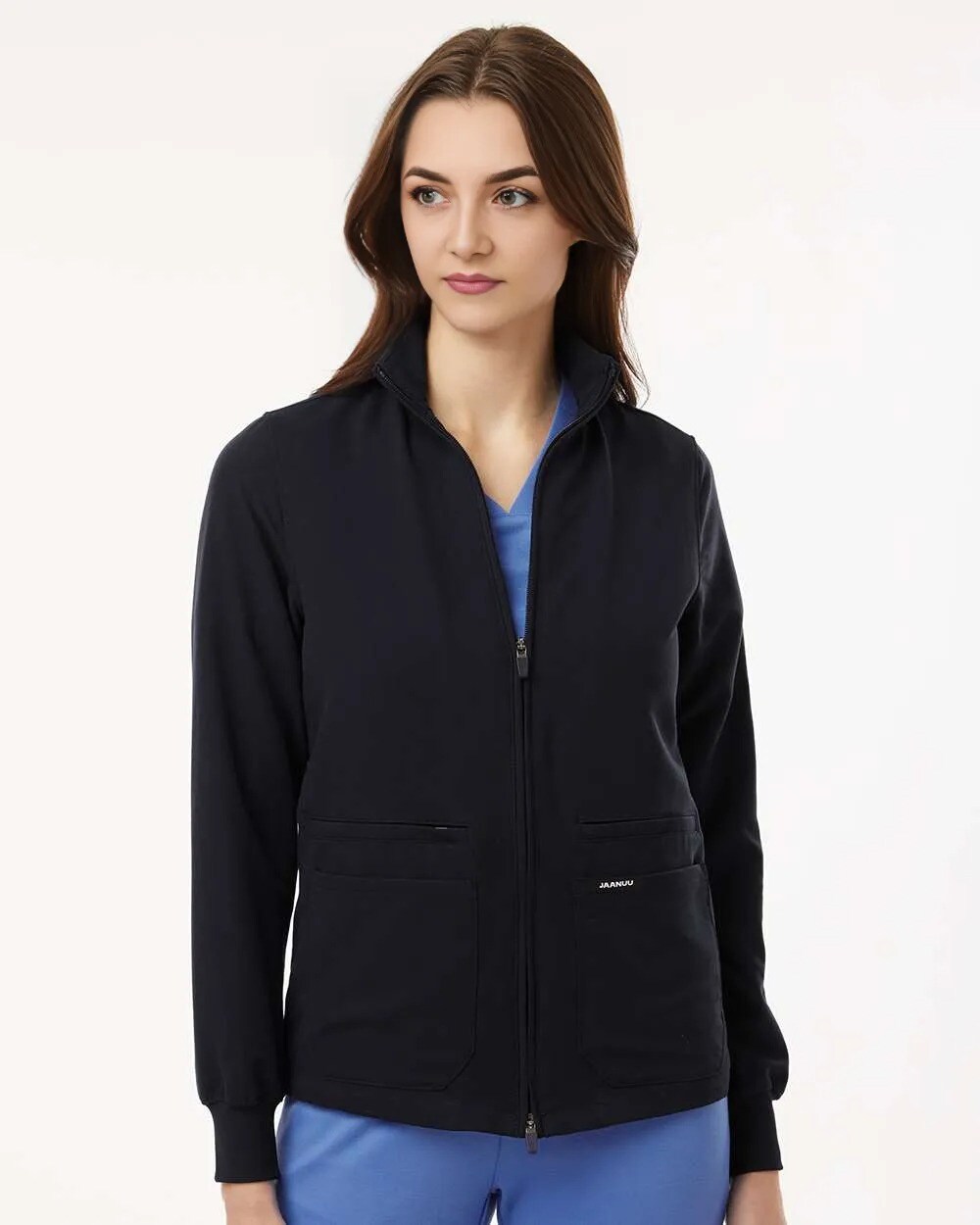 Jaanuu&#xAE; Women&#x27;s Ceri Essential Full-Zip 6 Pocket Scrub Jacket