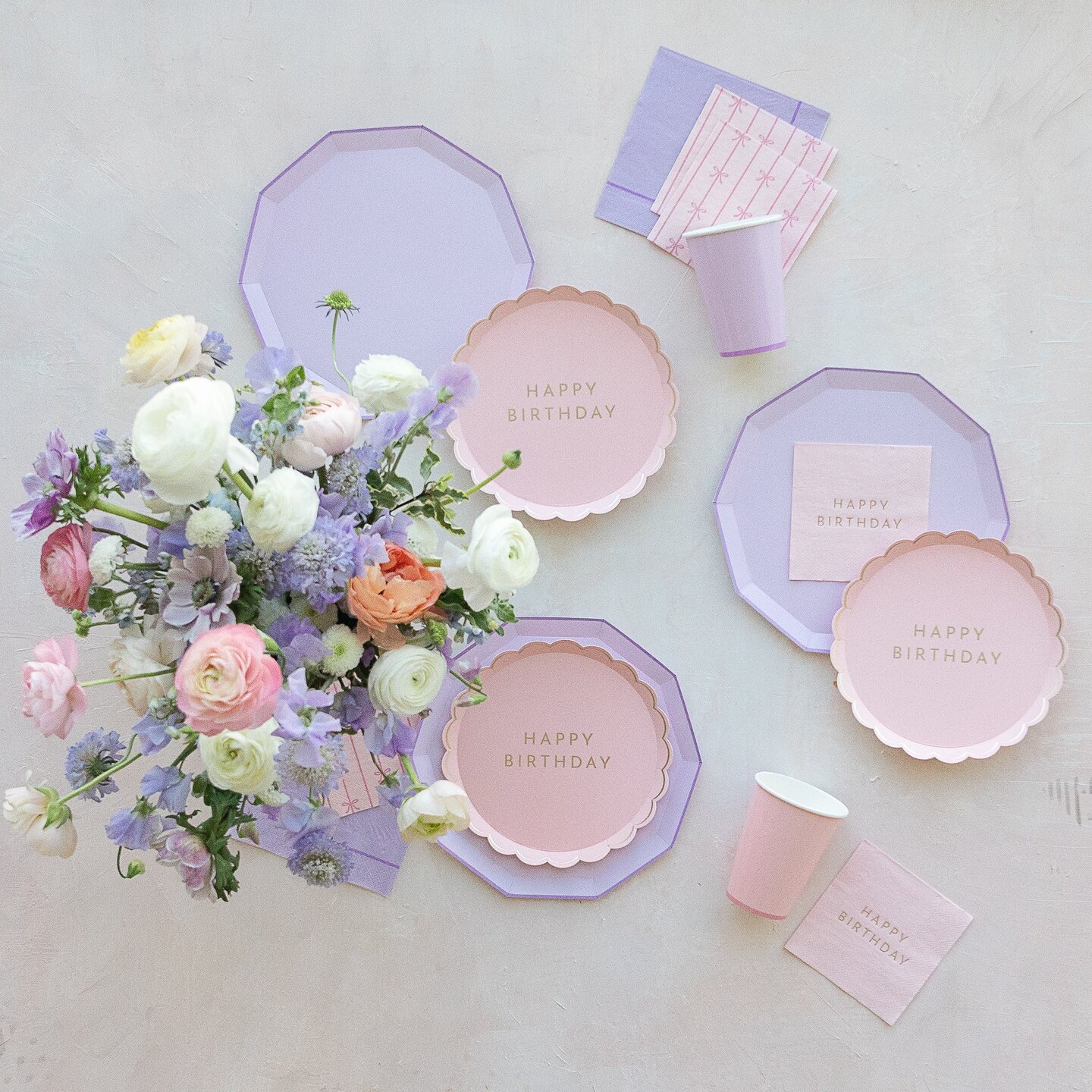 PETAL PINK SIGNATURE HAPPY BIRTHDAY COCKTAIL NAPKINS