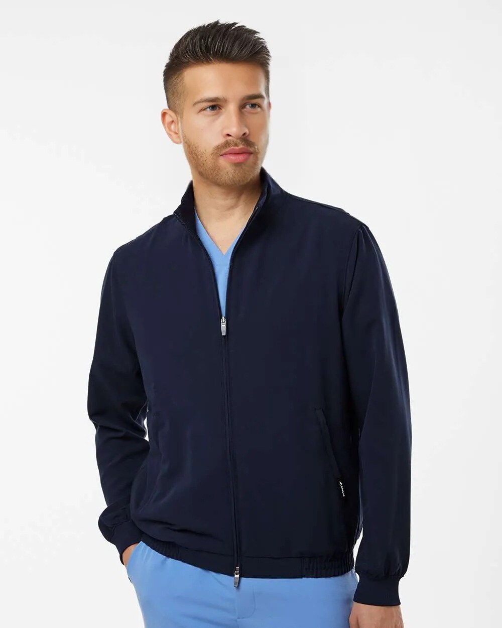 Jaanuu&#xAE; Wolfe Everyday Full-Zip 6 Pocket Scrub Jacket