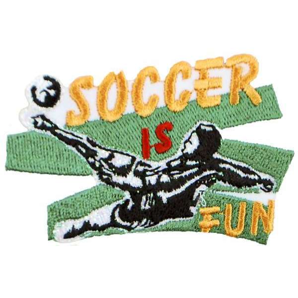 Soccer is Fun Sport Embroidered Iron-on Applique/Patch
