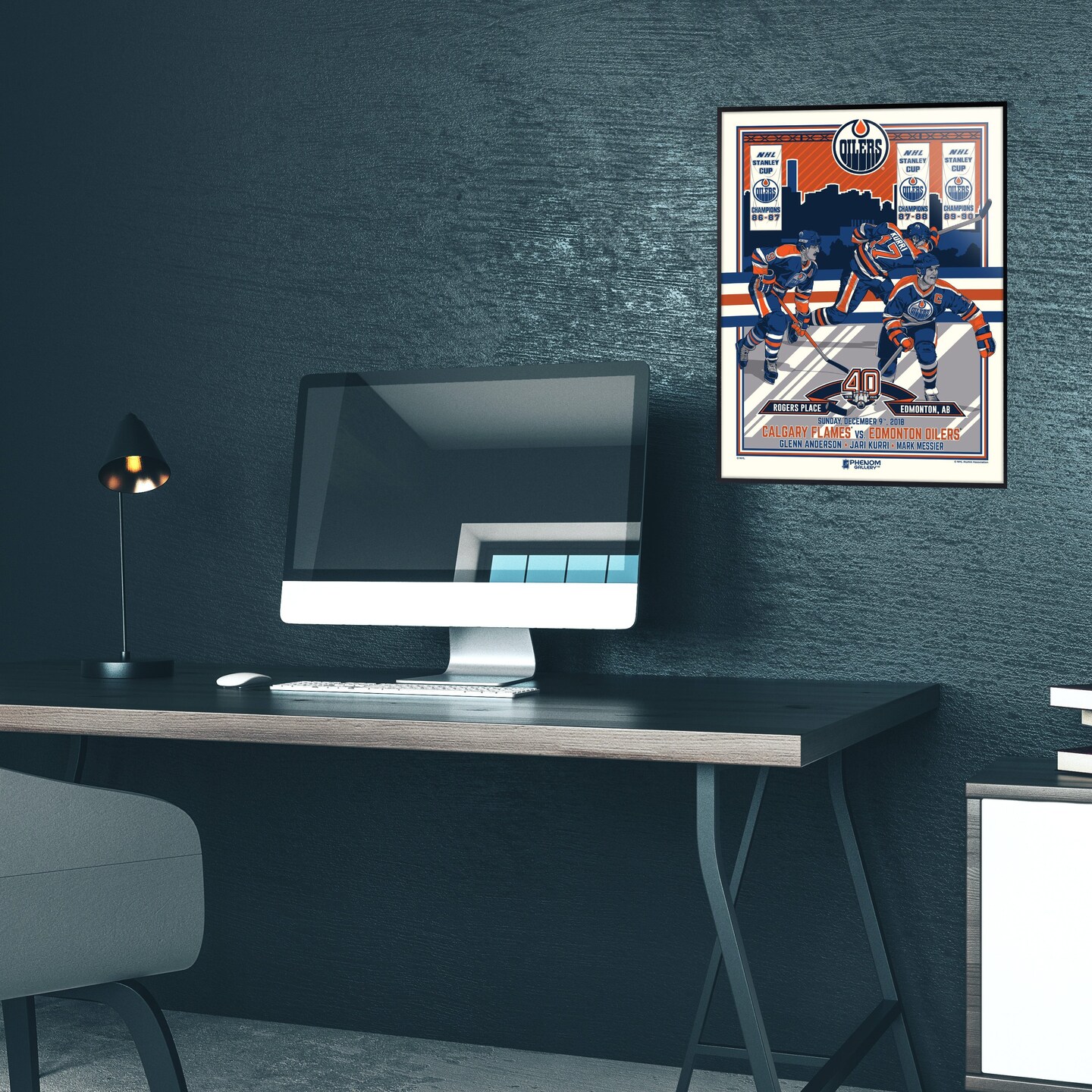 Phenom Gallery Edmonton Oilers 40th Anniversary 2 of 4 Framed Serigraph Print