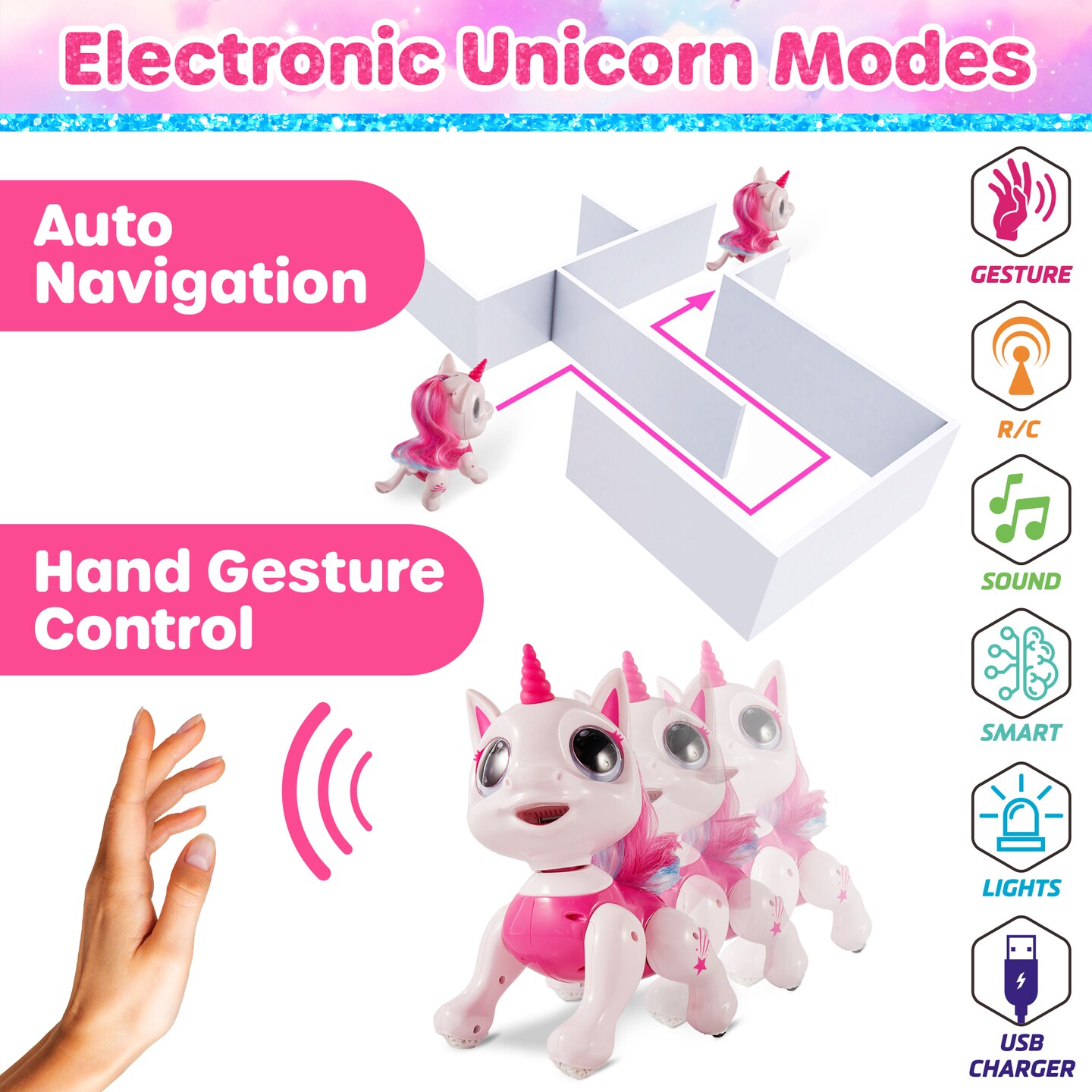 Power Your Fun RC Unicorn Robo Pets - Pink
