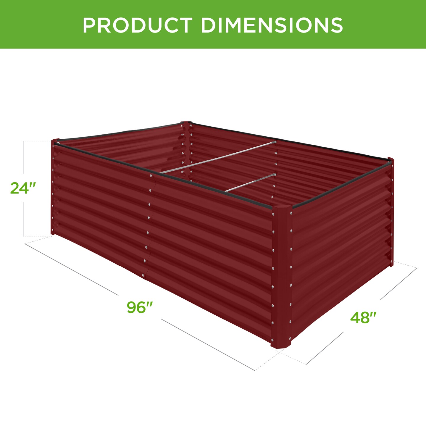 Best Choice Products 8x4x2ft Outdoor Metal Raised Garden Bed, Planter Box for Vegetables, Flowers, Herbs