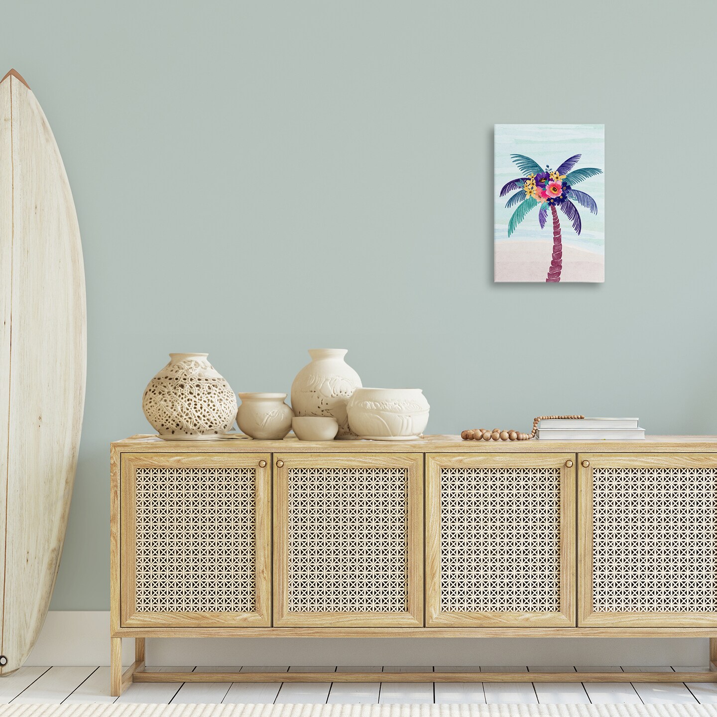 Stupell Industries Floral Palm Tree Beach Canvas Wall Art Design by JJ Design House LLC