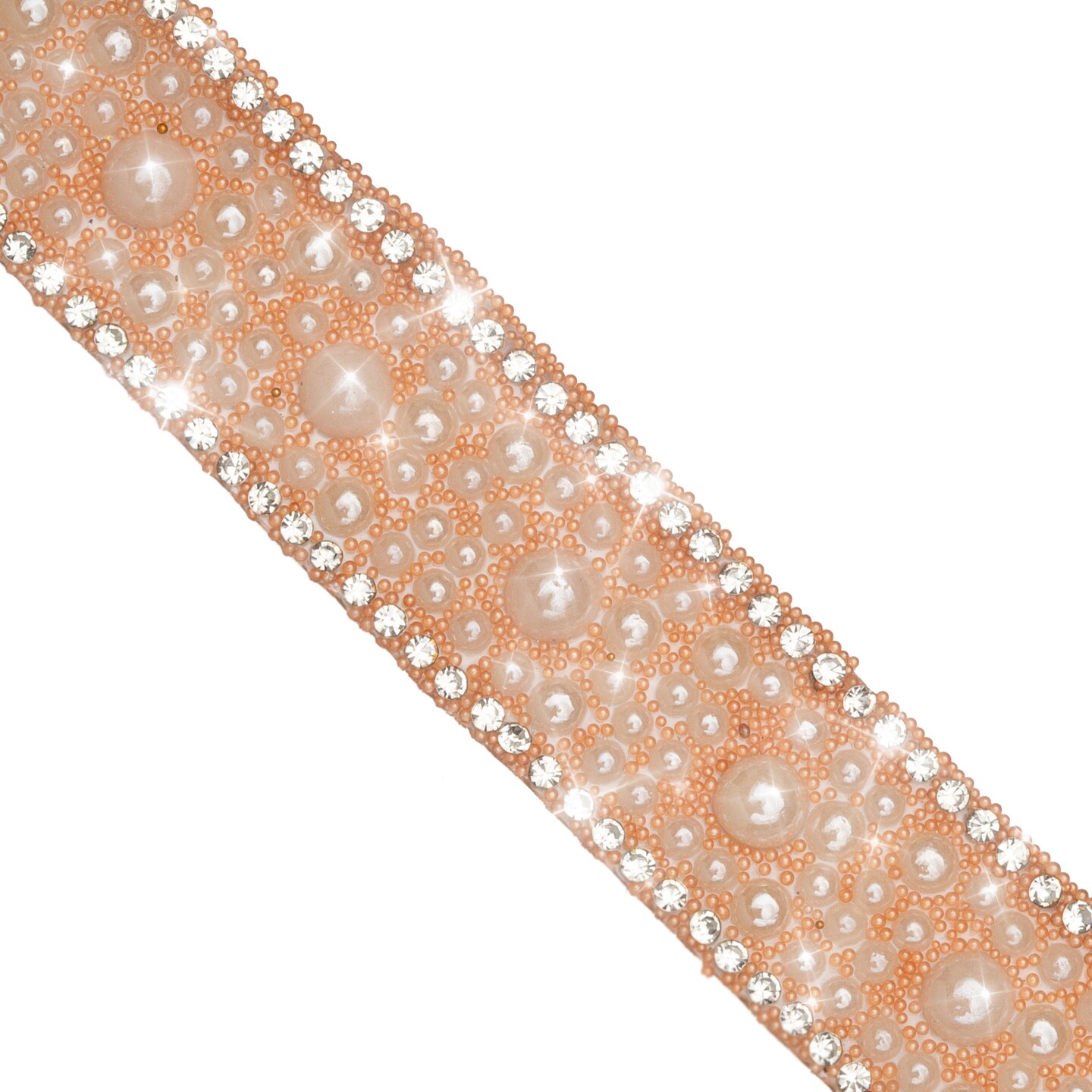 Harper 3/4&#x22; Pearl Beaded Rhinestone Iron-on Trim