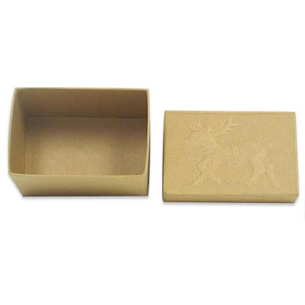Rectangular Box with Reindeer Embossed Lid