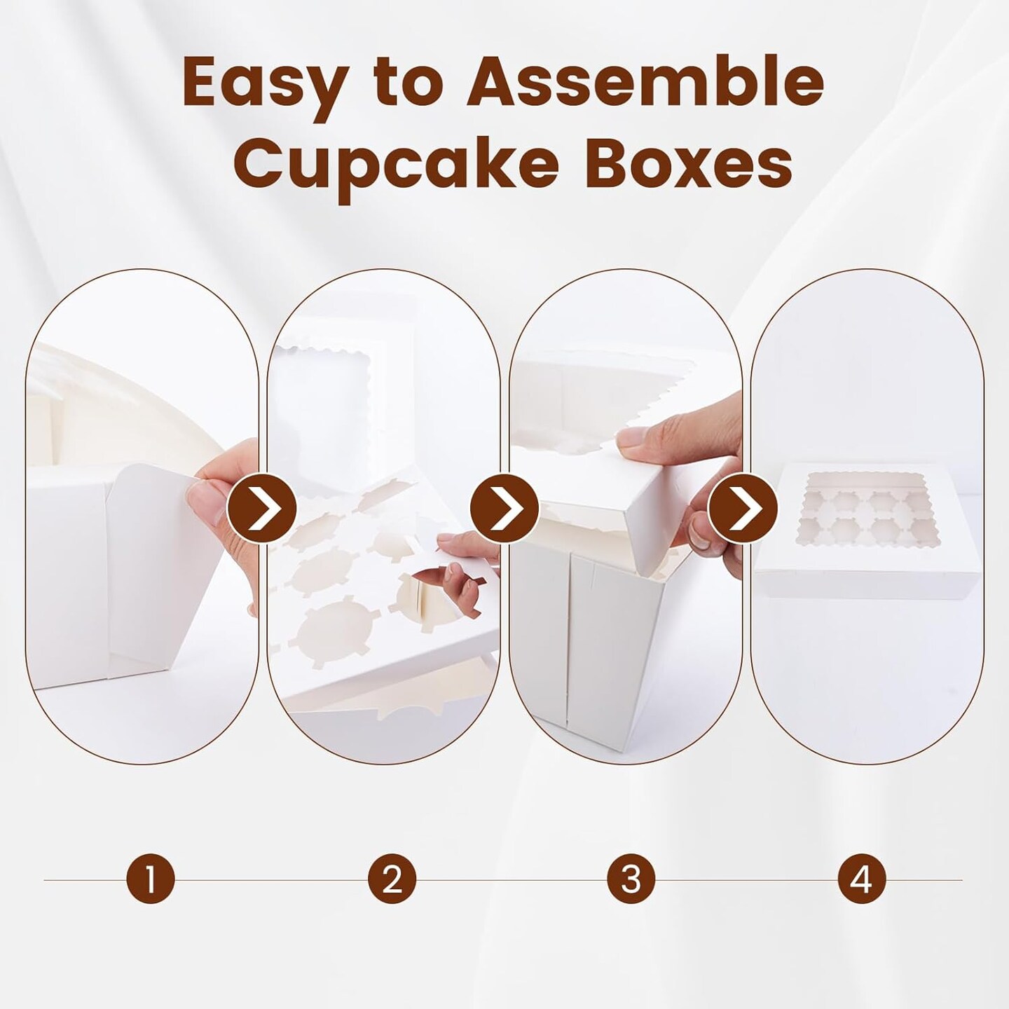 12PCS Cupcake Boxes 12 Count Cupcake Container with Window White Cupcake Holder Holding 144 Cupcakes for Birthday Holiday Party Bakery Supplies(12.8&#x22;x 9.84&#x22;x 3.54&#x22;)