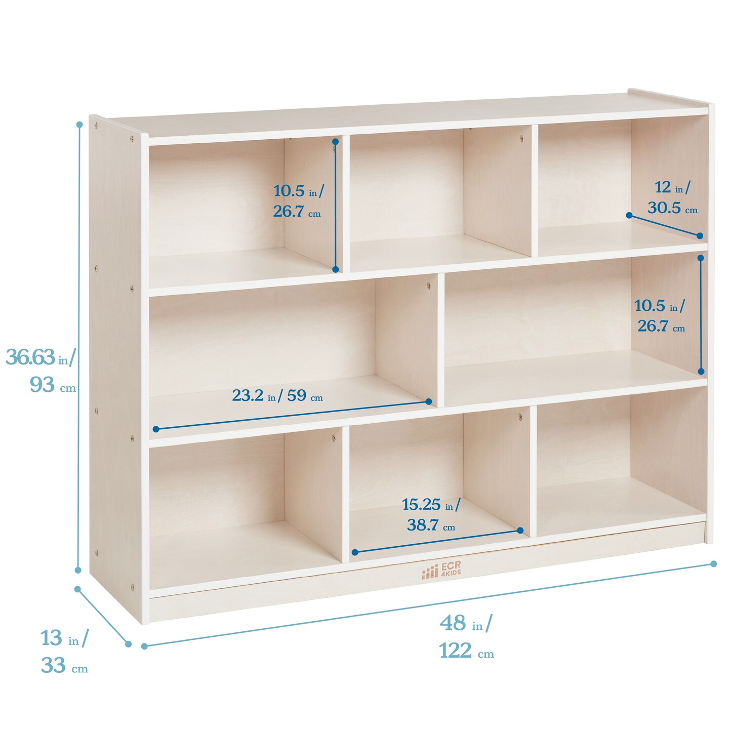 8-Compartment Mobile Storage Cabinet, 36in High