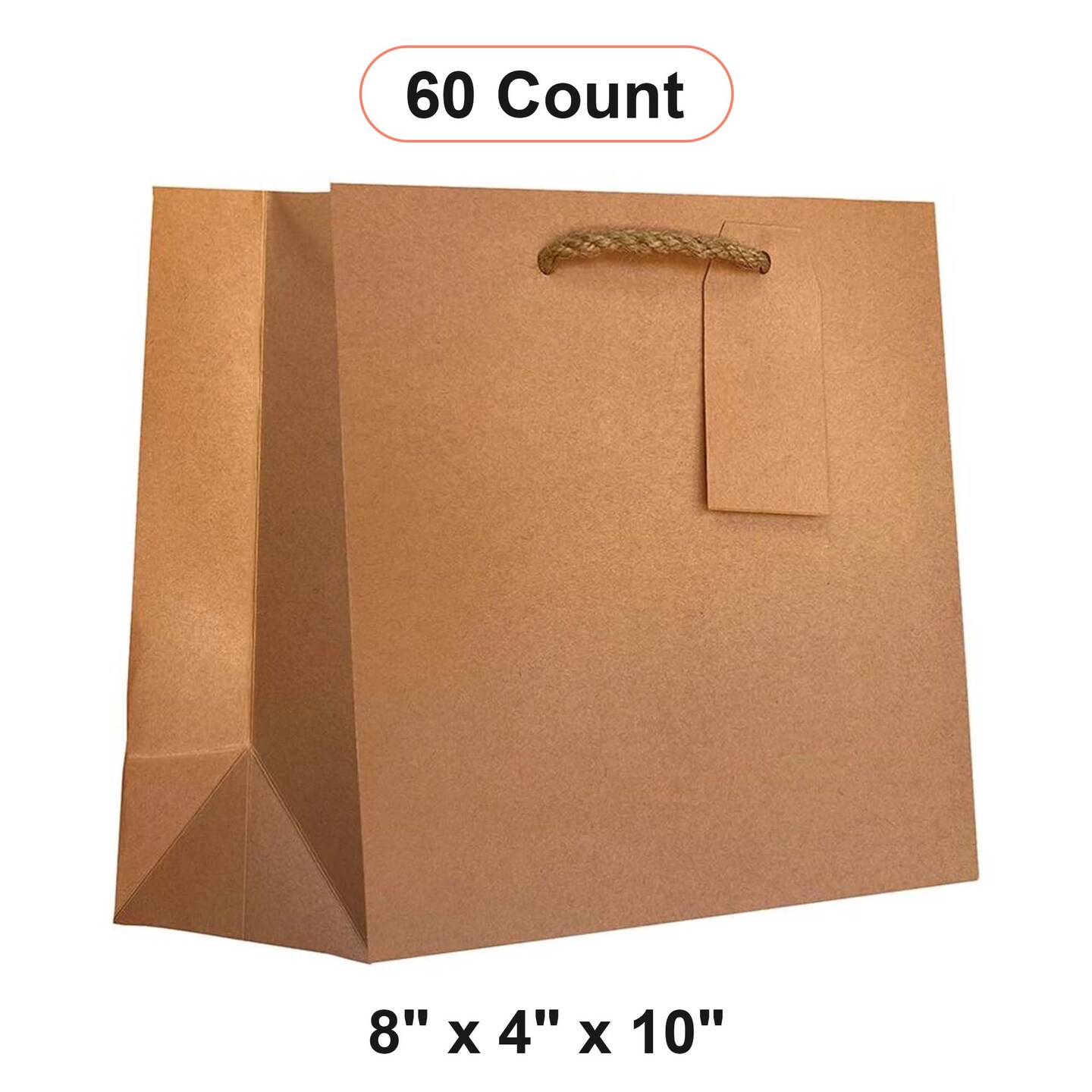 Premium Kraft Euro Totes 8&#x22; x 4&#x22; x 10&#x22; Strong Eco-Friendly Design