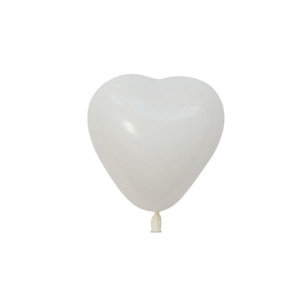 MINI WHITE HEART 6&#x22; BALLOONS - PACK OF 12
