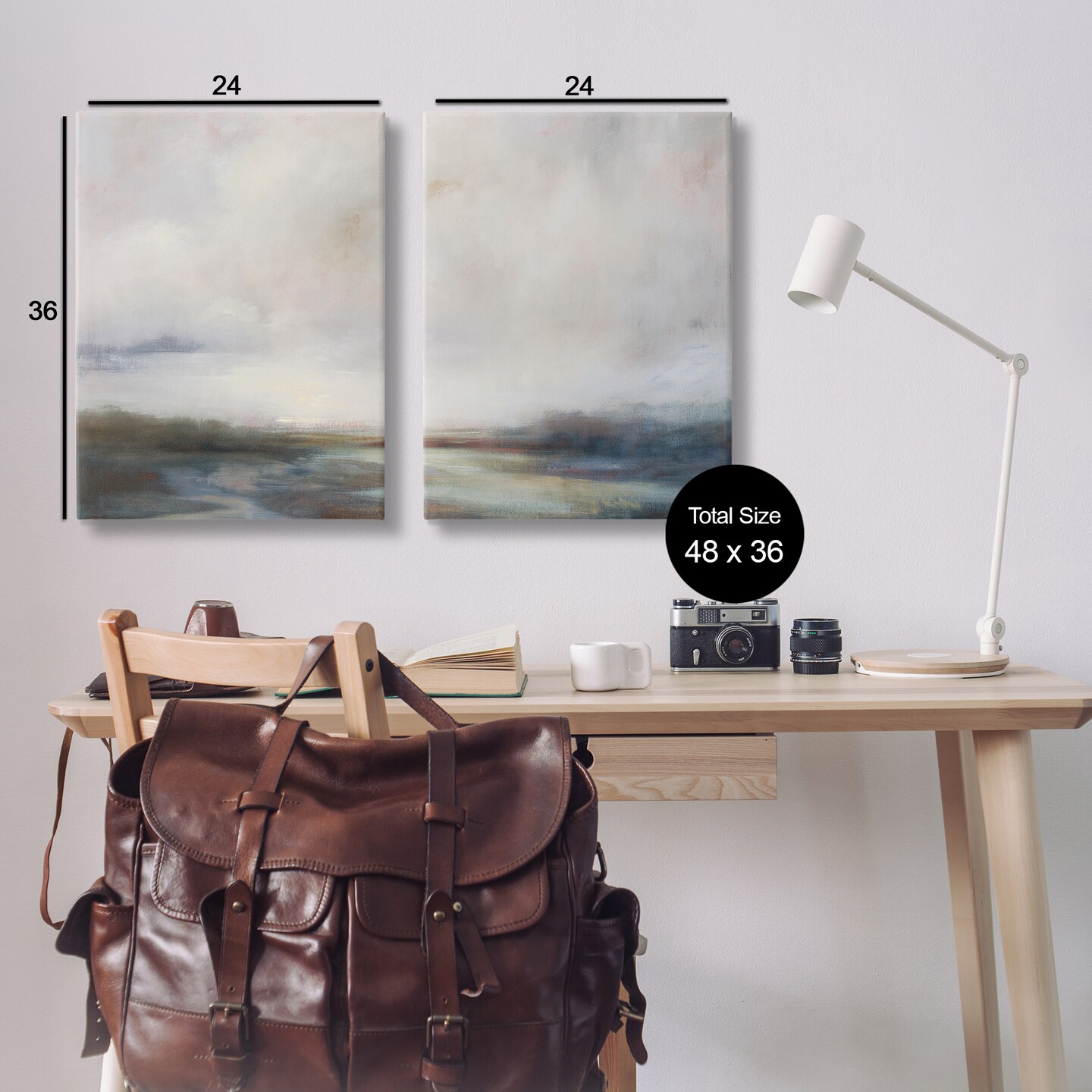 Stupell Industries Moody Clouds Landscape 2 pc Canvas Wall Art Set Design by Simon Addyman