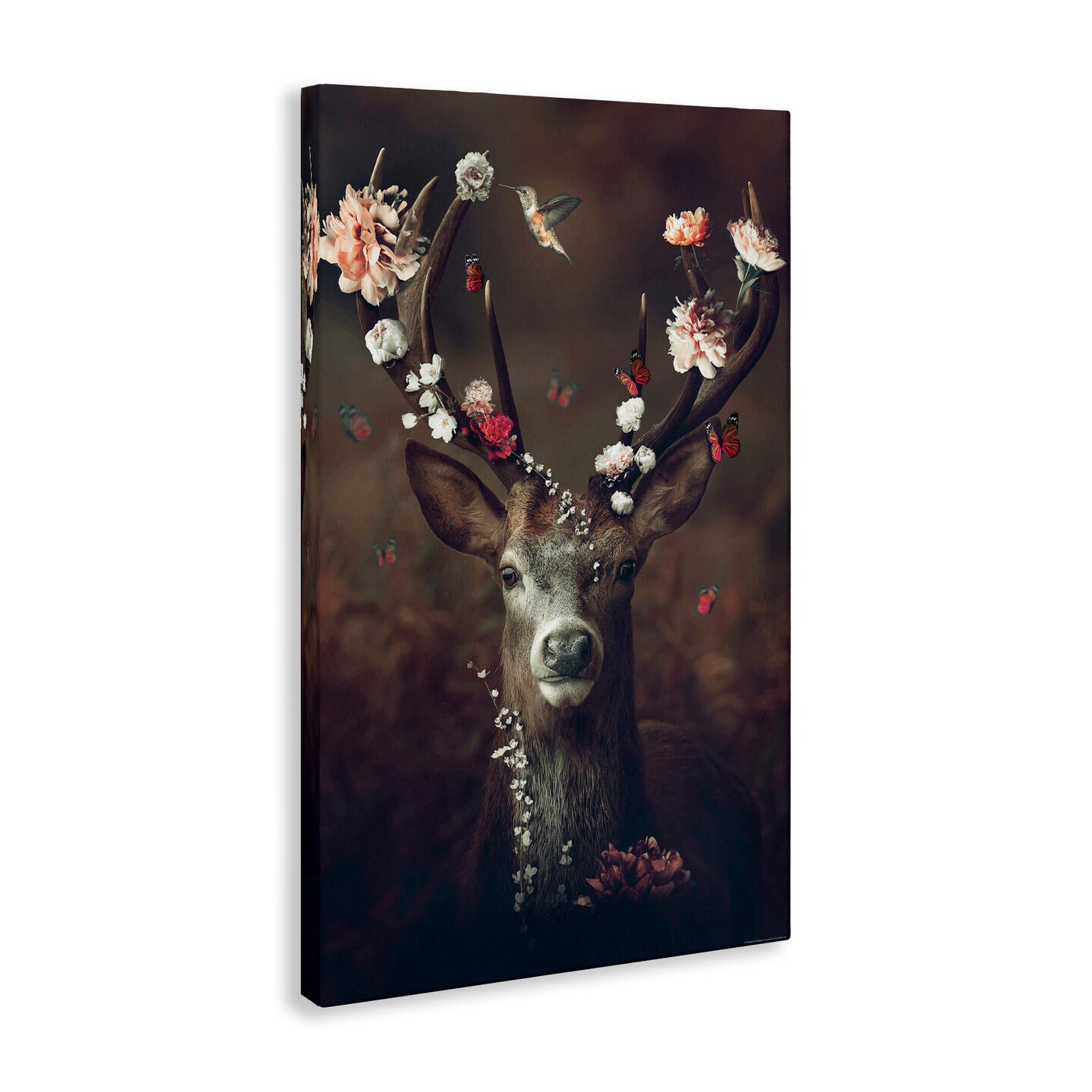 Stupell Industries Flower Bedecked Antlers Canvas Wall Art Design by Reinders