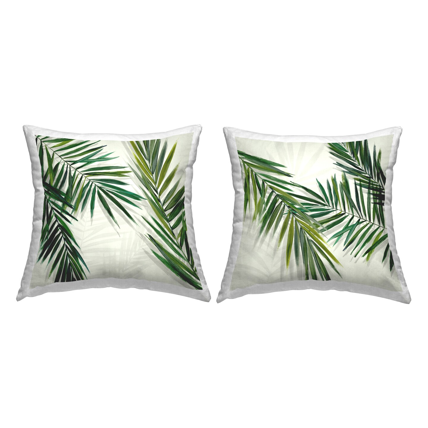 Alternating Palm Fronds 2 PC Decorative Printed Throw Pillow Set Design by Hannah Dawson, 18 x 7 x 18