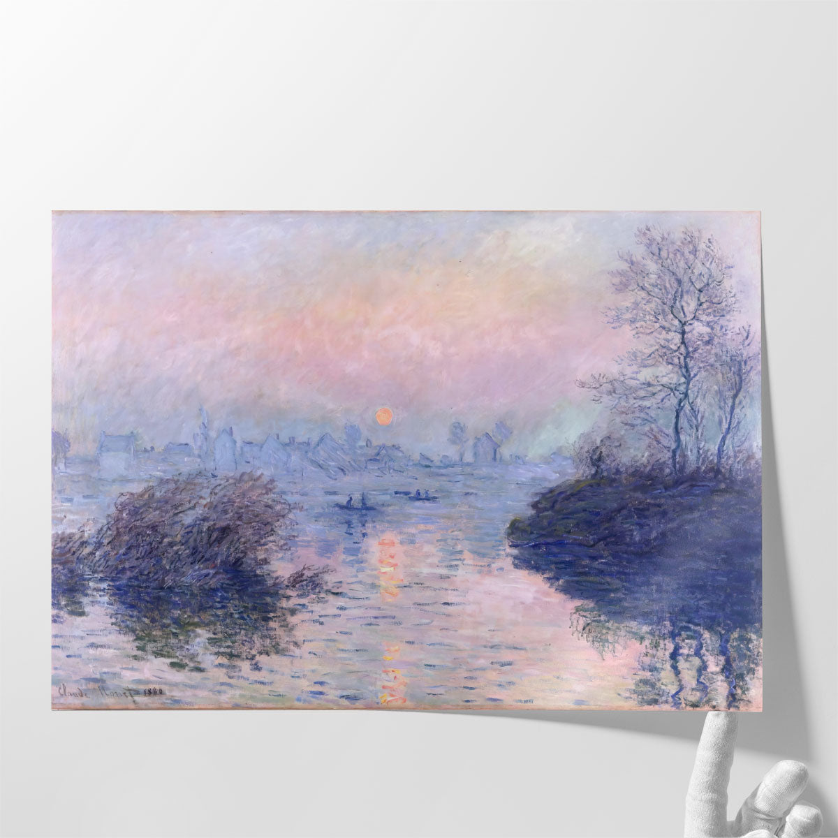 Claude Monet Sunset on the Seine at Lavacourt, Winter Effect, 1880