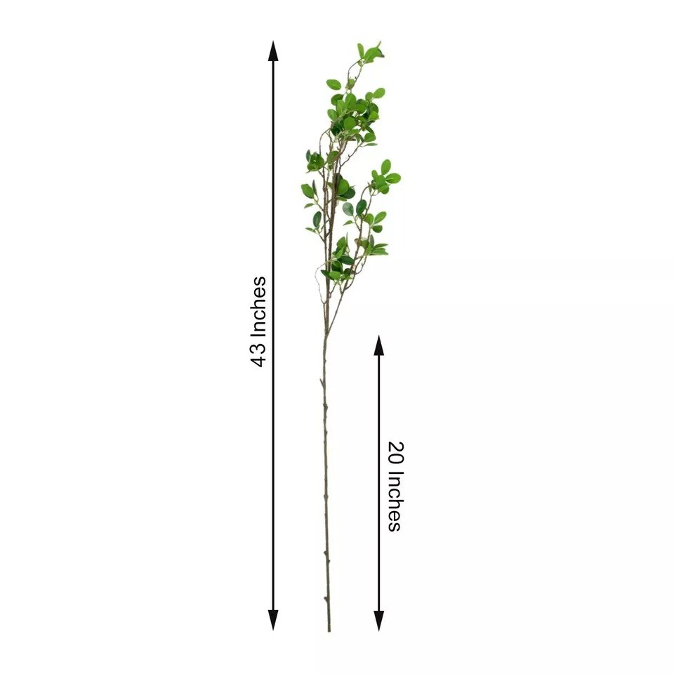 3 Green 43 in Artificial LEAVES STEMS Faux Greenery Plant Branches Party Events