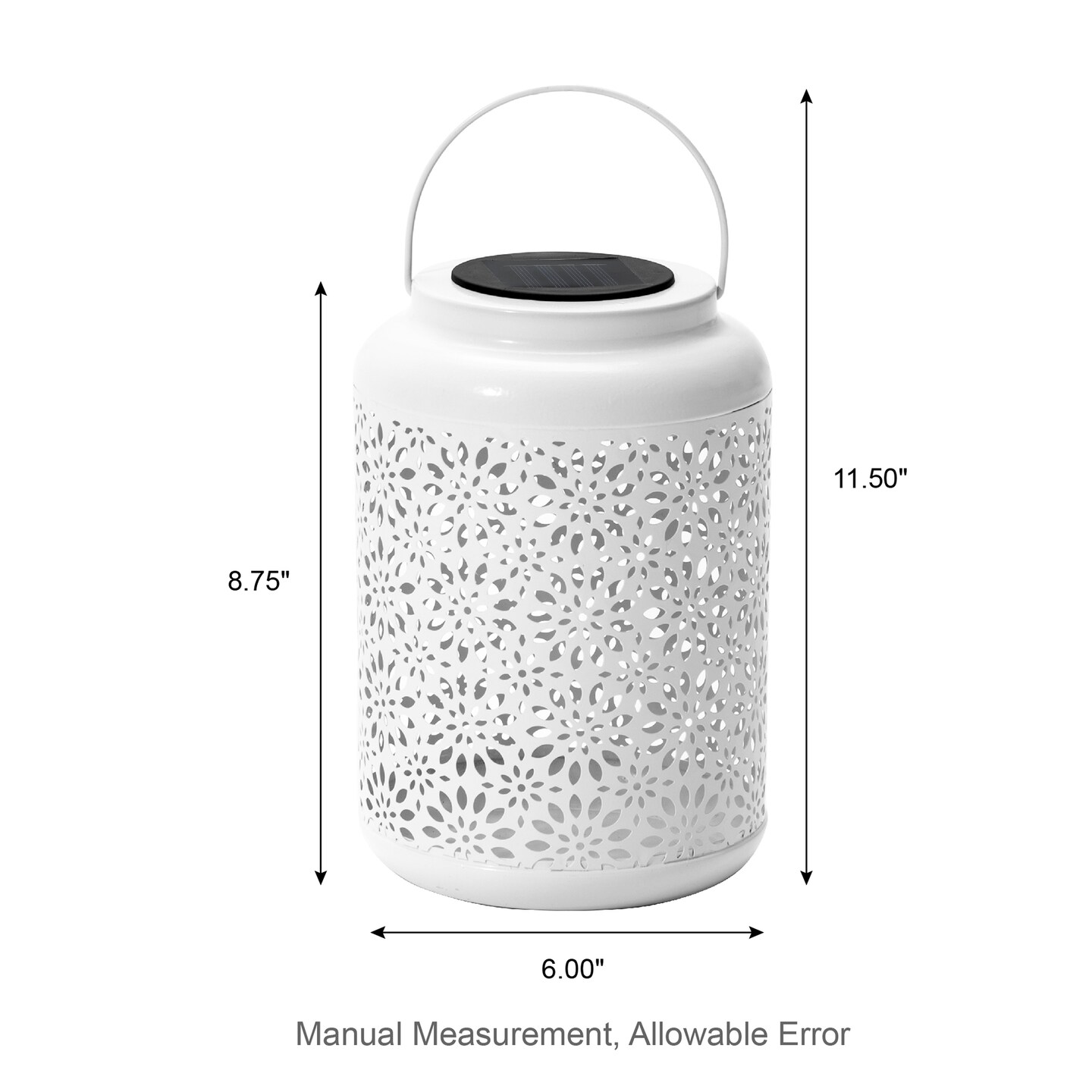 Set of 2/4 8.75"H Metal Cutout Flower Solar Powered Outdoor Hanging Lantern with LED Light